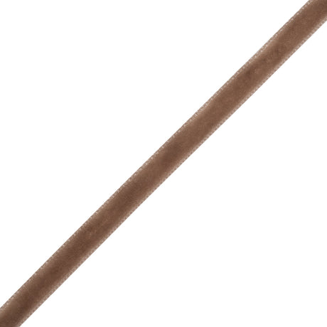 Single Faced Velvet Ribbon Made in Italy - 1/4" - Dark Tan - Sabine Collection