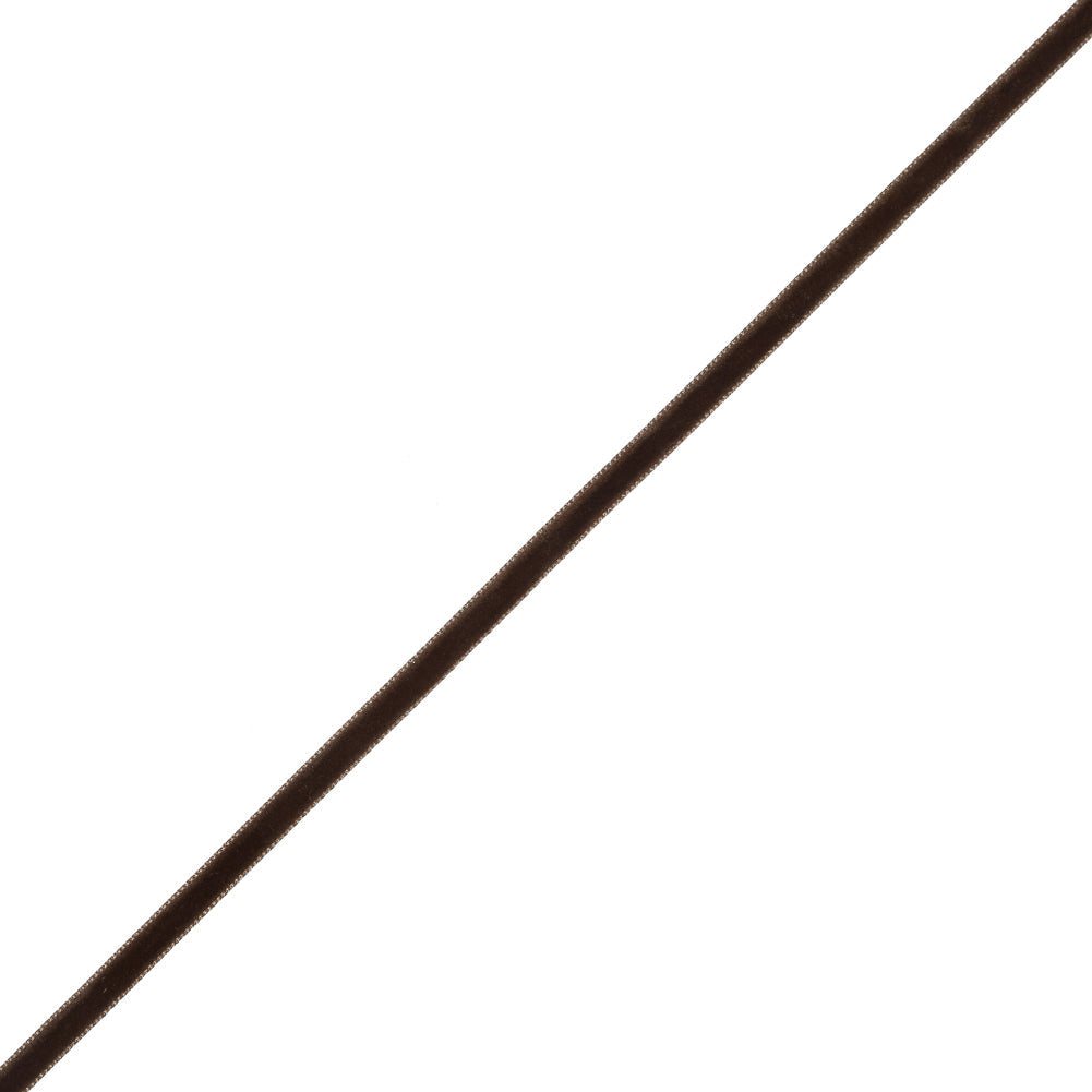 Single Faced Velvet Ribbon Made in Italy - 1/4" - Light Brown - Sabine Collection