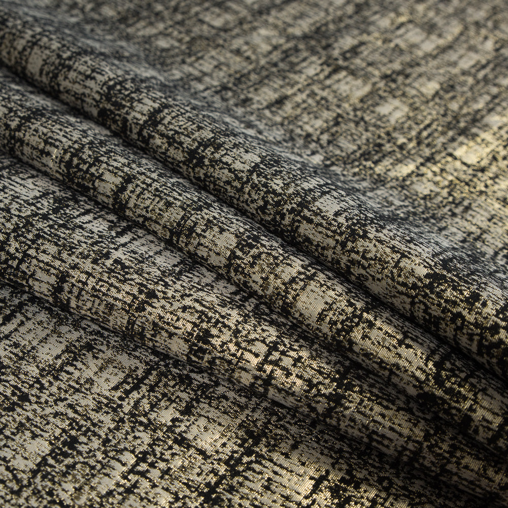 Metallic Gold and Black Abstract Jacquard