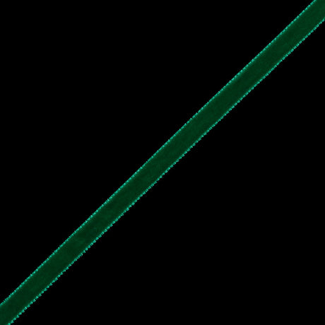 Single Faced Velvet Ribbon Made in Italy - 1/4" - Emerald - Sabine Collection