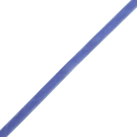Single Faced Velvet Ribbon Made in Italy - 1/4" - Amparo Blue - Sabine Collection