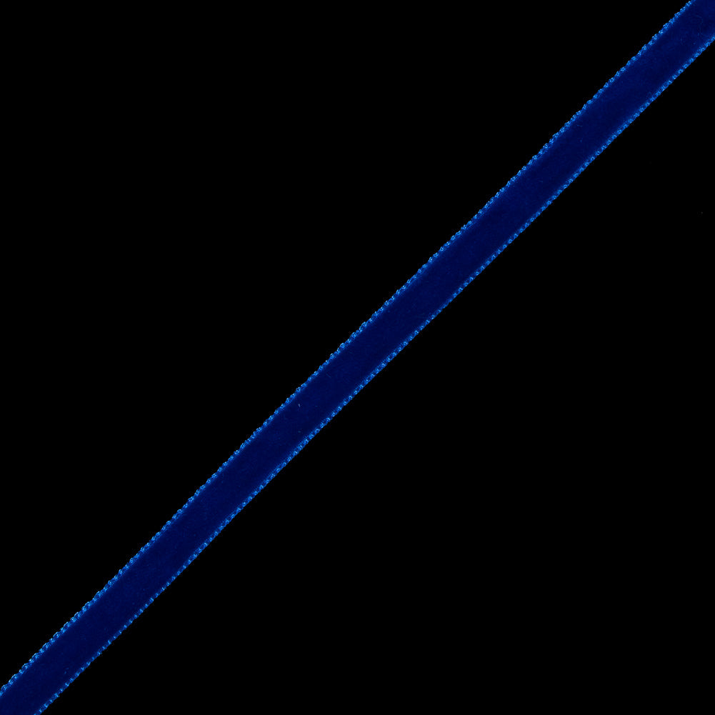 Single Faced Velvet Ribbon Made in Italy - 1/4" - Royal Blue - Sabine Collection