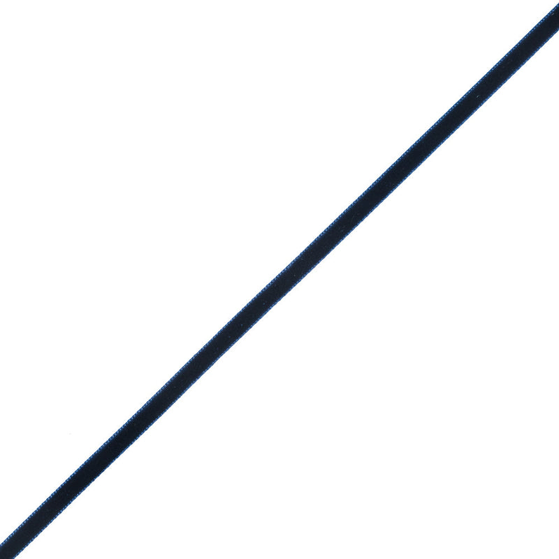 Single Faced Velvet Ribbon Made in Italy - 1/4" - Navy - Sabine Collection