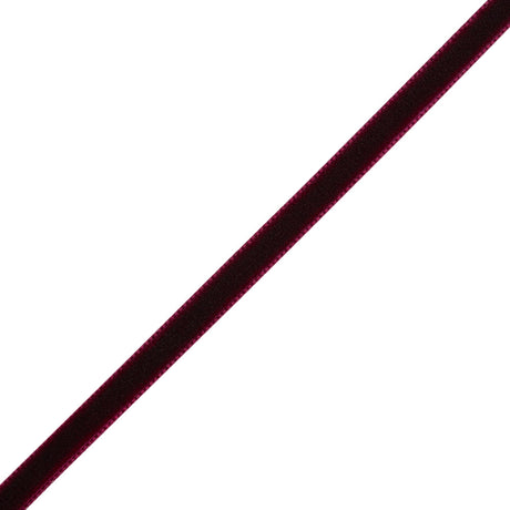 Single Faced Velvet Ribbon Made in Italy - 1/4" - Wine - Sabine Collection