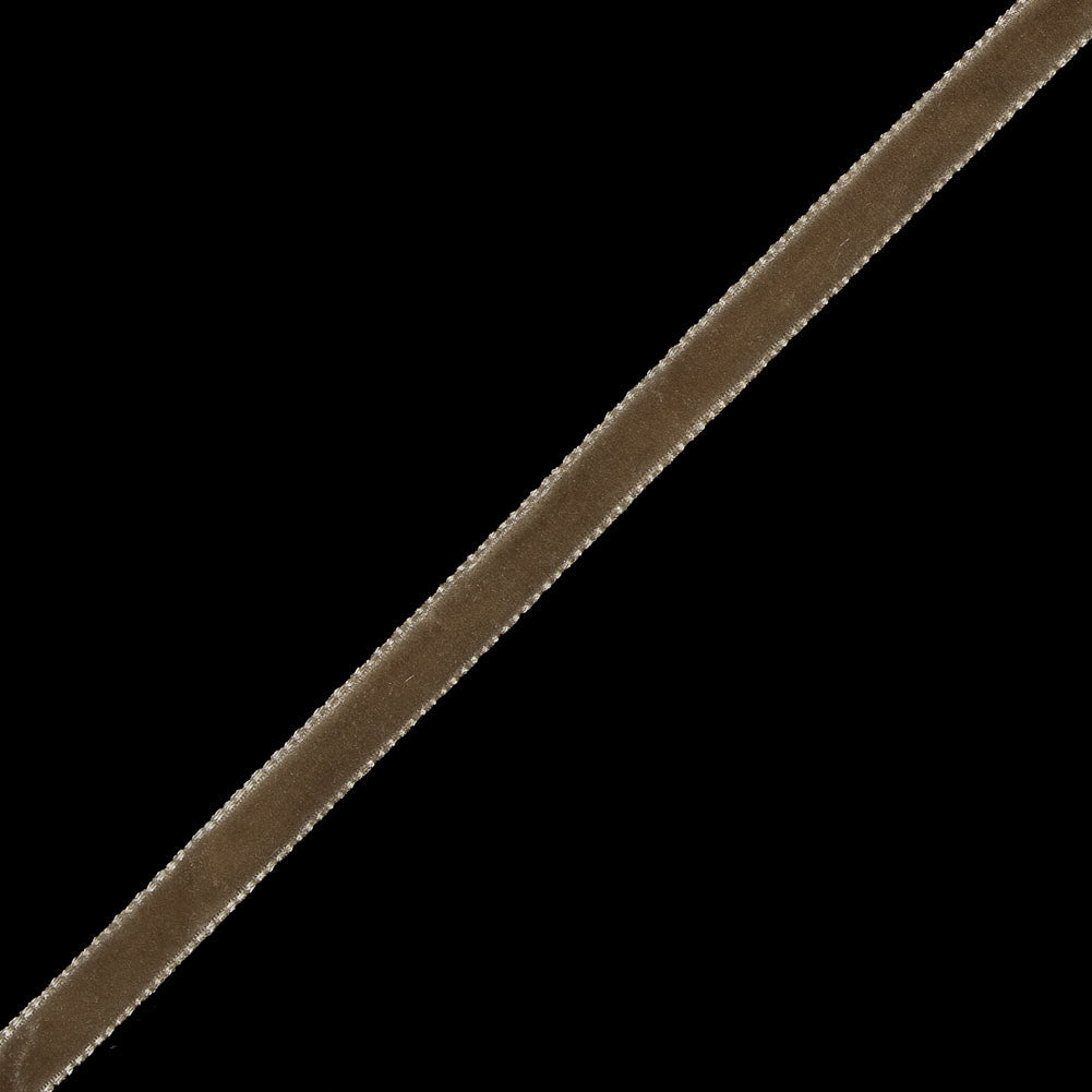 Single Faced Velvet Ribbon Made in Italy - 1/4" - Beige - Sabine Collection