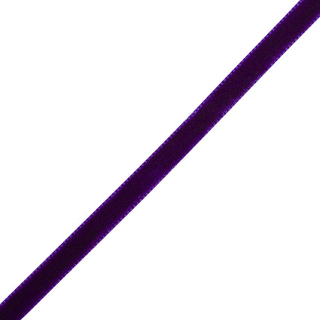 Single Faced Velvet Ribbon Made in Italy - 1/4" - Purple - Sabine Collection
