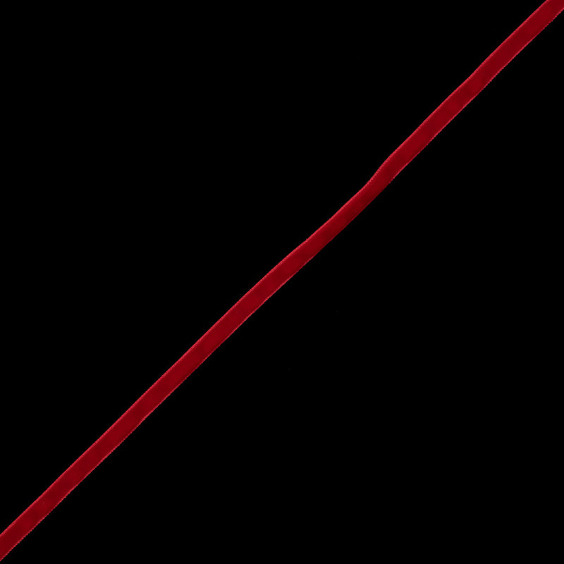Single Faced Velvet Ribbon Made in Italy - 1/4" - Red - Sabine Collection