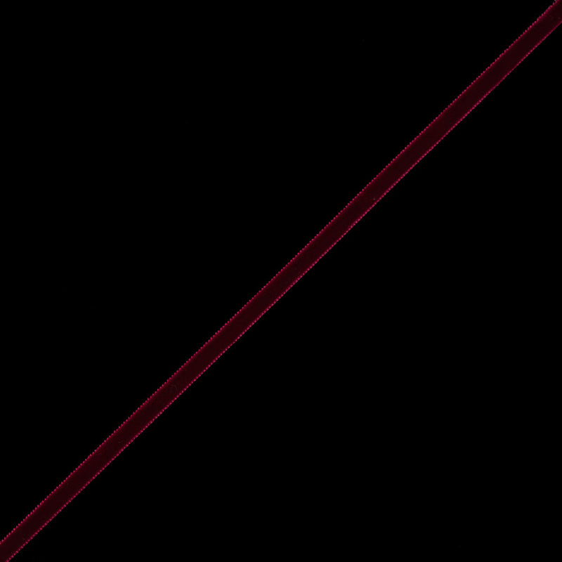 Single Faced Velvet Ribbon Made in Italy - 1/4" - Dark Red - Sabine Collection