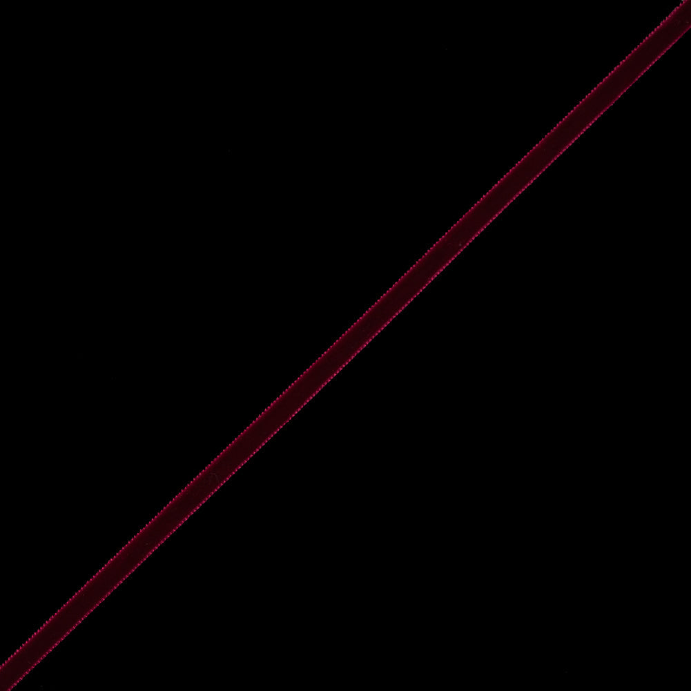 Single Faced Velvet Ribbon Made in Italy - 1/4" - Dark Red - Sabine Collection