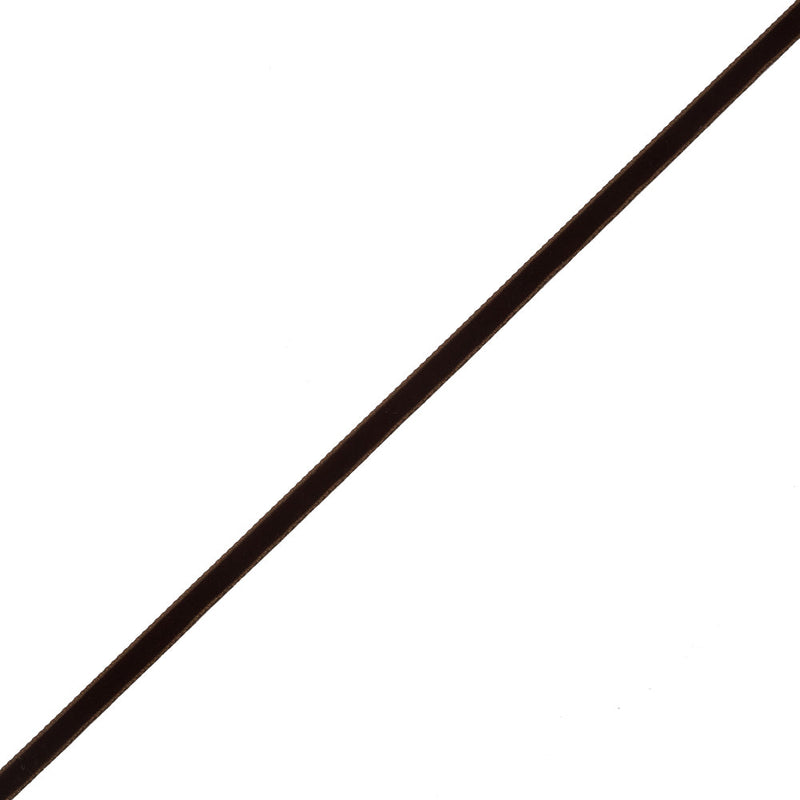 Single Faced Velvet Ribbon Made in Italy - 1/4" - Brown - Sabine Collection