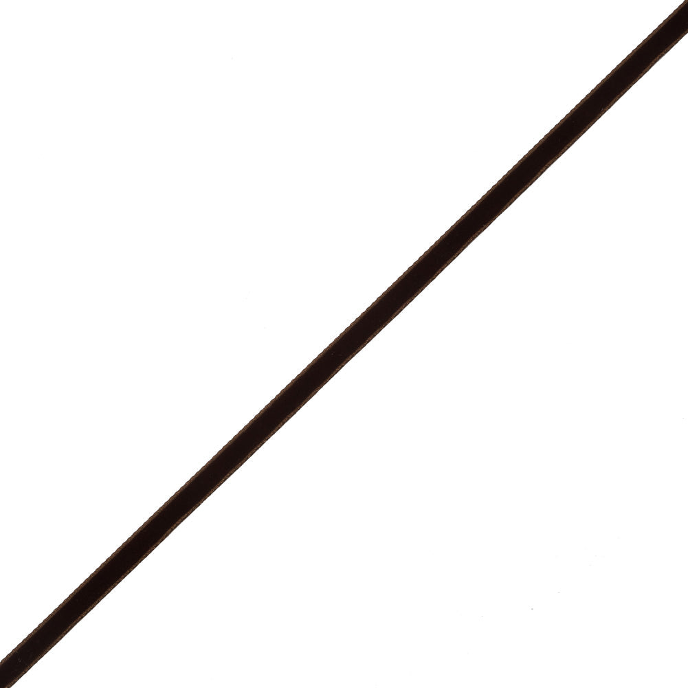 Single Faced Velvet Ribbon Made in Italy - 1/4" - Brown - Sabine Collection