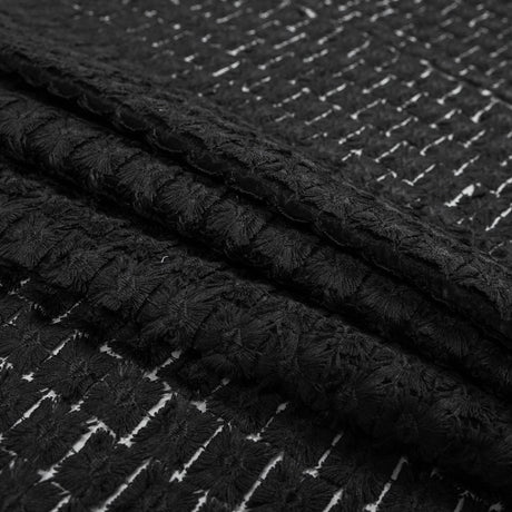 Black Novelty Geometric Embroidered Organza