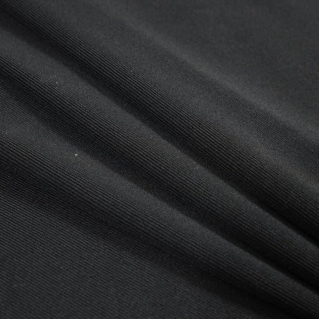Italian Black 1x1 Polyester Rib Knit