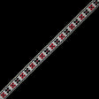 White, Black and Red Floral German Jacquard Ribbon - 0.75"