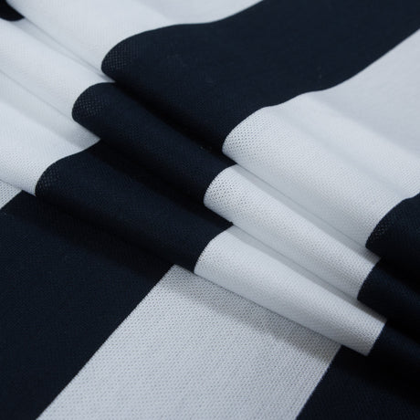 Navy and White Awning Striped Knit Pique