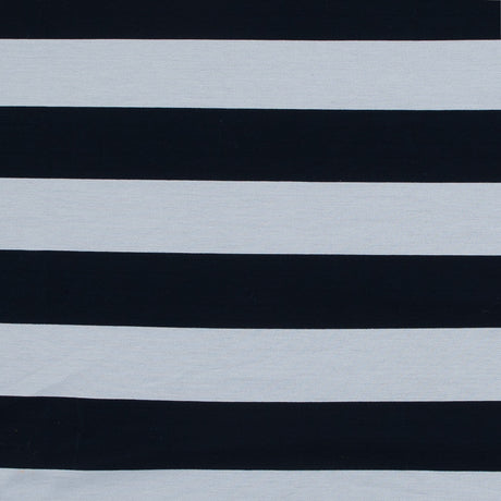 Navy and White Awning Striped Knit Pique
