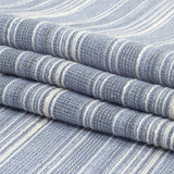 Sky Blue and White Striped Gauzy Cotton Crepe