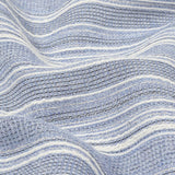 Sky Blue and White Striped Gauzy Cotton Crepe