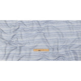 Sky Blue and White Striped Gauzy Cotton Crepe