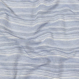 Sky Blue and White Striped Gauzy Cotton Crepe