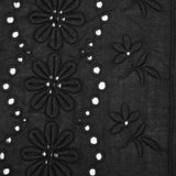 Famous NYC Designer Black Bordered Embroidered Cotton Eyelet
