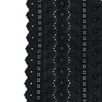 Famous NYC Designer Black Bordered Embroidered Cotton Eyelet