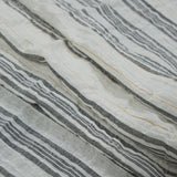 White, Black and Metallic Gold Striped Gauzy Cotton Dobby