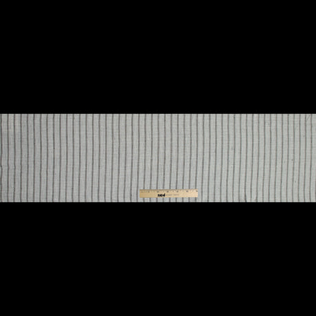 Pale Beige and Black Striped Linen Woven