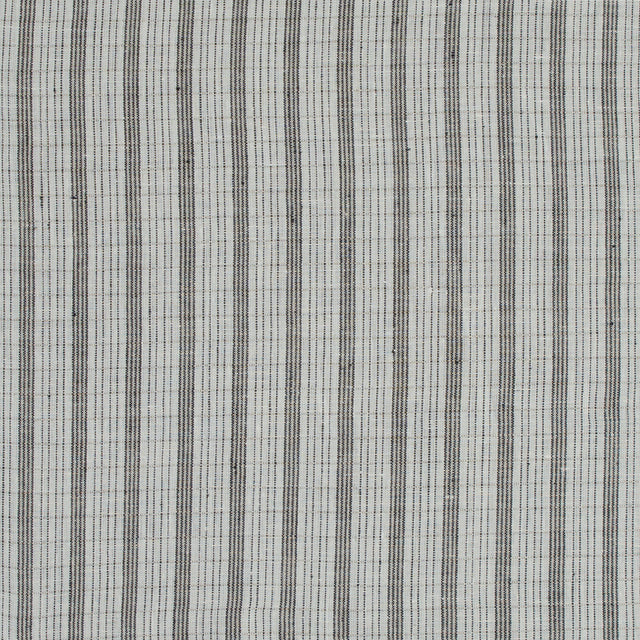 Pale Beige and Black Striped Linen Woven