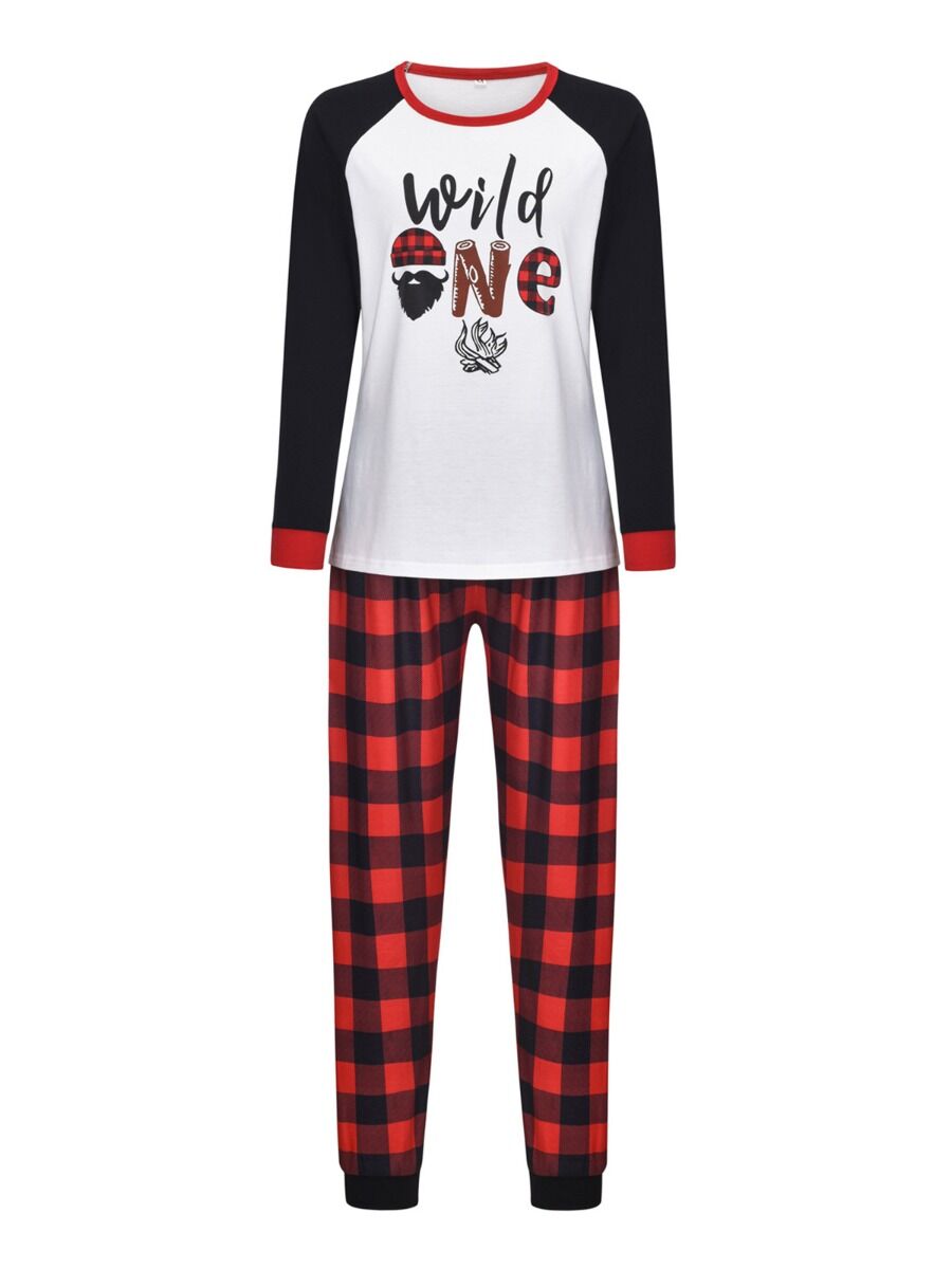 Pajamas Set Wild One Top And Plaid Pants