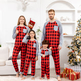 Christmas Outfits Raglan Sleeves Plaid Nightwear Sets