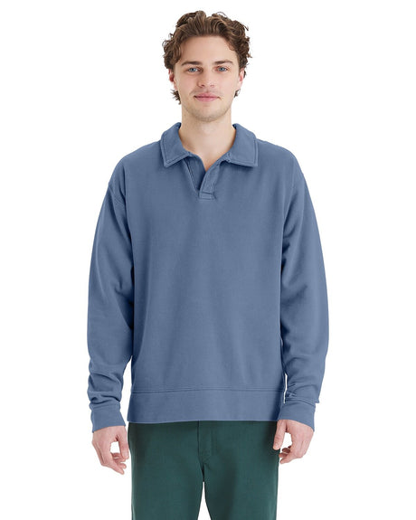 ComfortWash by Hanes® Garment Dye Polo Collar Sweatshirt - GDH490