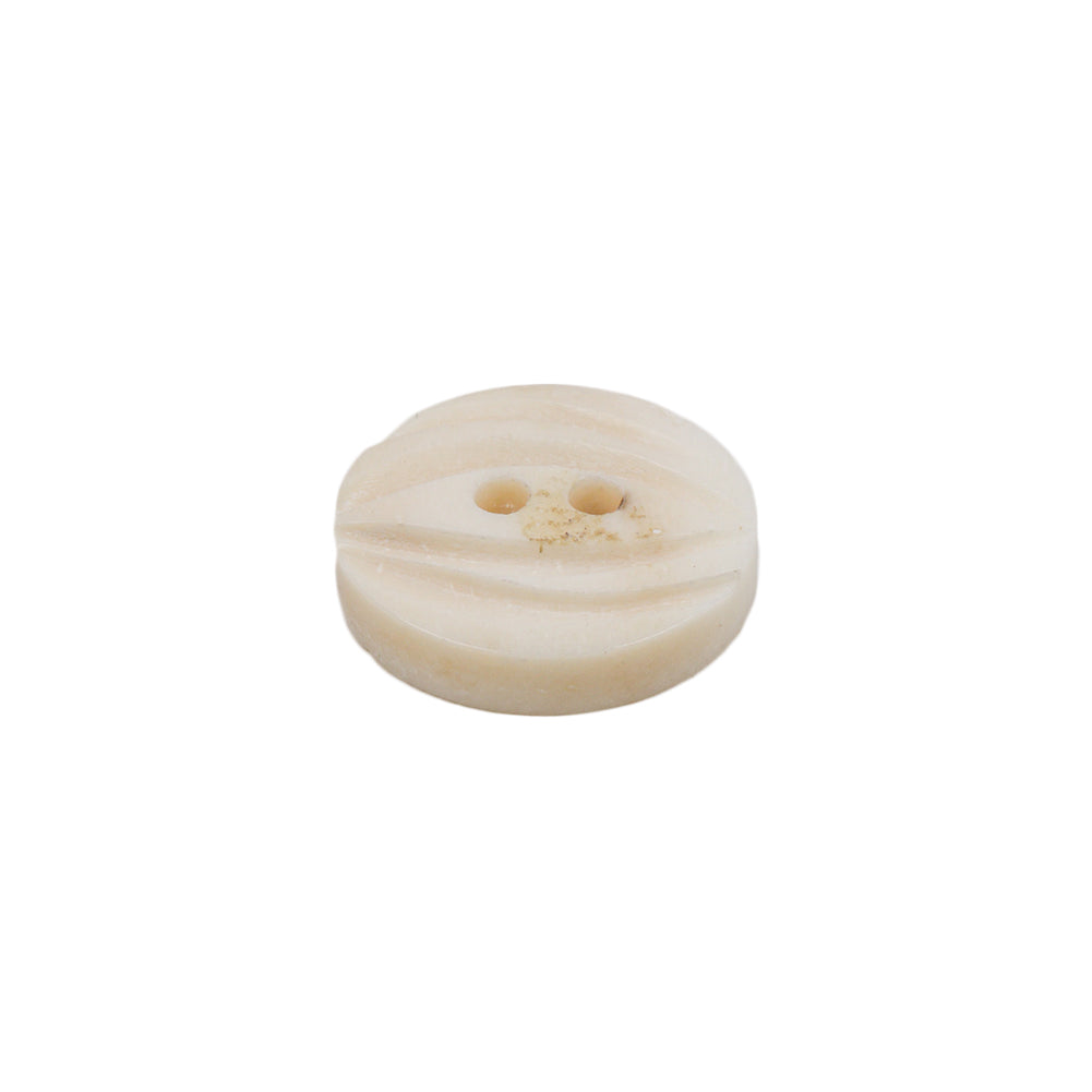 Bone White Etched Horn Coat Button - 25L/16mm