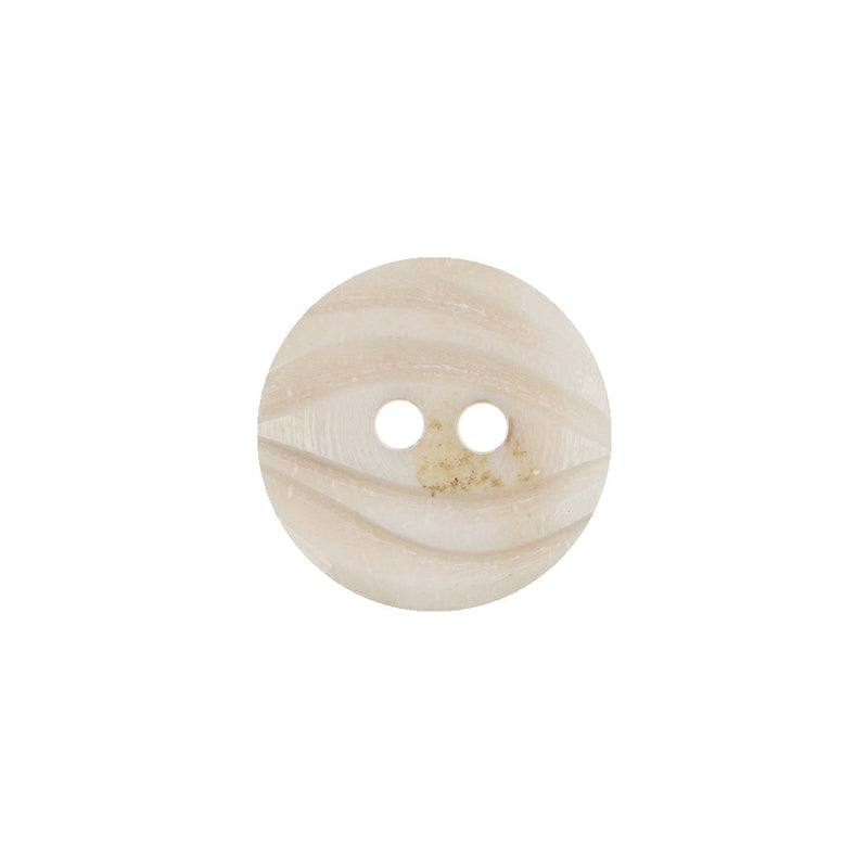 Bone White Etched Horn Coat Button - 25L/16mm
