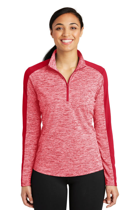 Sport-Tek® Women's PosiCharge Electric Heather Colorblock 1/4-Zip Pullover Lightweight Performance Top