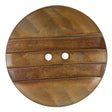 Striped Natural 2-Hole Horn Button - 60L/38mm