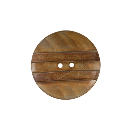 Striped Natural 2-Hole Horn Button - 40L/25.5MM