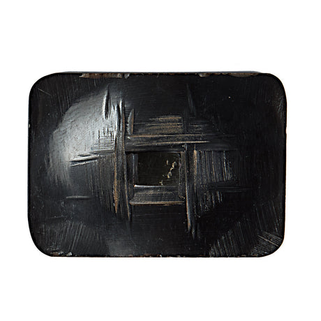 Black Rectangular Horn Coat Button - 0.875" x 1.375"