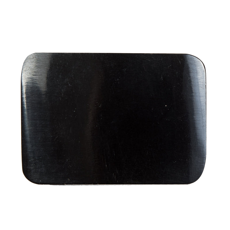 Black Rectangular Horn Coat Button - 0.875" x 1.375"