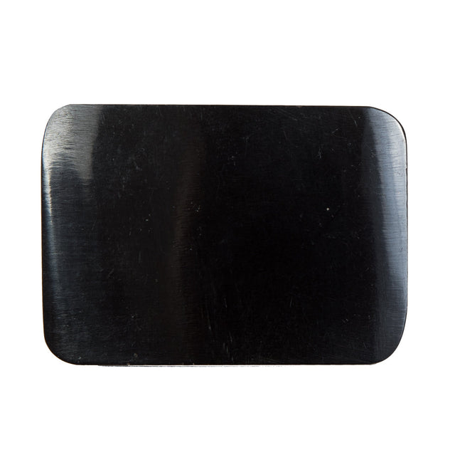 Black Rectangular Horn Coat Button - 0.875" x 1.375"