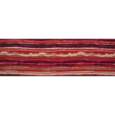 Orange and Fuchsia Ikat Striped Cotton Canvas