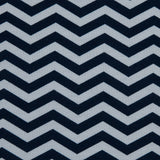 Navy and White Zig Zag Printed Cotton Jersey