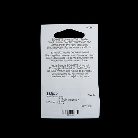Schmetz Twin Machine Needles - Assorted Sizes - 3 ct