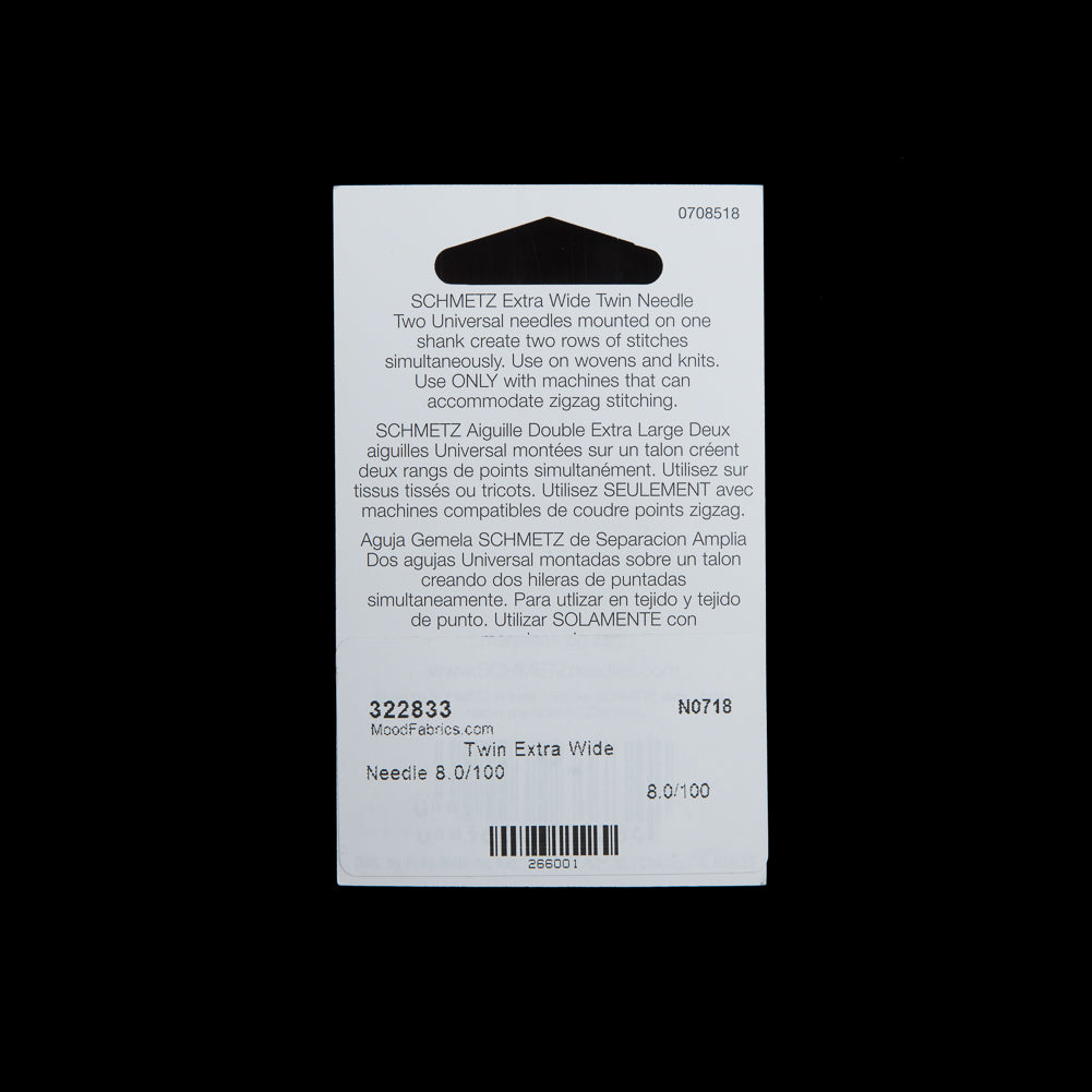 Schmetz Extra Wide Twin Machine Needle - 8.0/100 - 1 ct