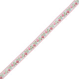 Pink and Red Ombre Floral German Jacquard Ribbon - 0.625"