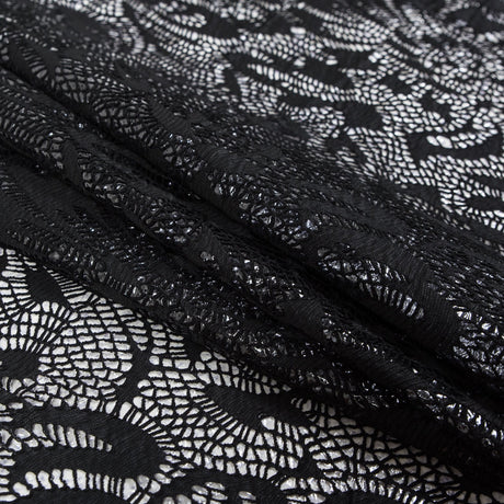Italian Black Laminated Crochet Lace