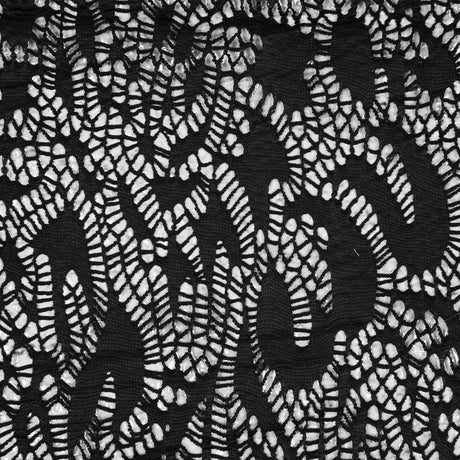 Italian Black Laminated Crochet Lace