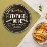 8 Count Vintage Dude Birthday Party Paper Dessert Plates 7 Inch Disposable Tableware for Boys Celebration