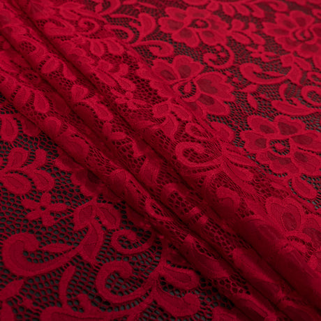 Italian Red Stretch Crochet Lace