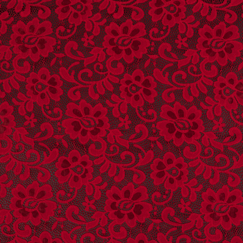 Italian Red Stretch Crochet Lace